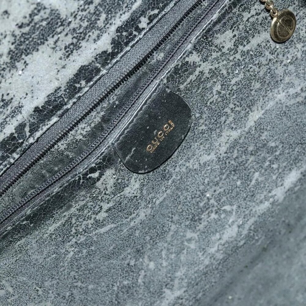 GUCCI Bamboo Shoulder Bag Leather 2way Black Gold 001 1781 1577 Auth 138302 - Picture 10 of 16